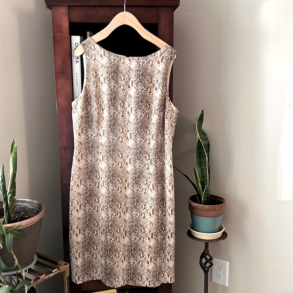 Snakeskin pattern sheath dress